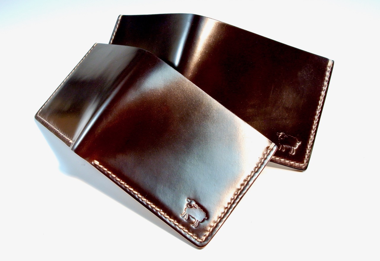 Horween Shell Cordovan No.8 Bi Fold Wallet - Black Sheep Leather