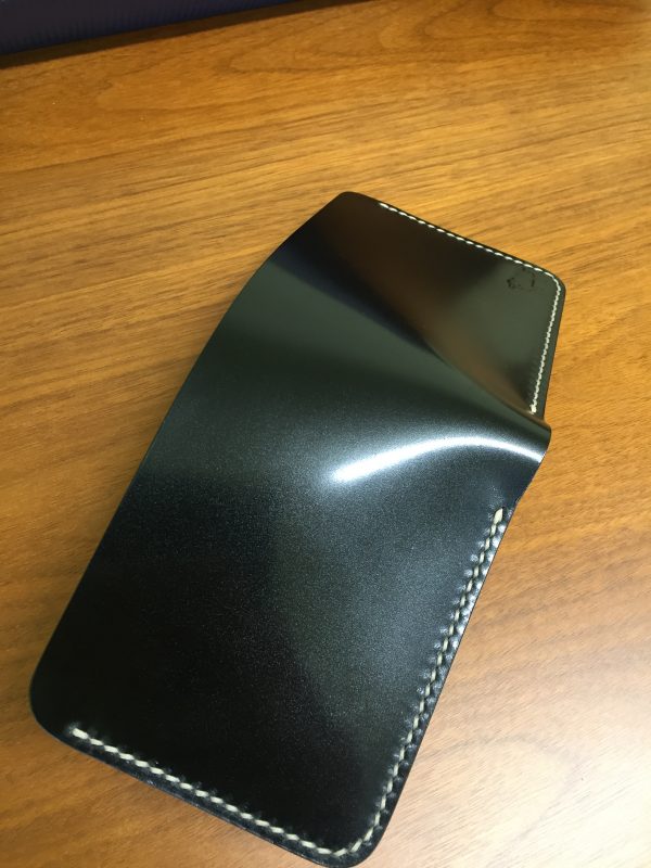 Shinki Hikaku Shell Cordovan Leather Wallet - Black - Image 4