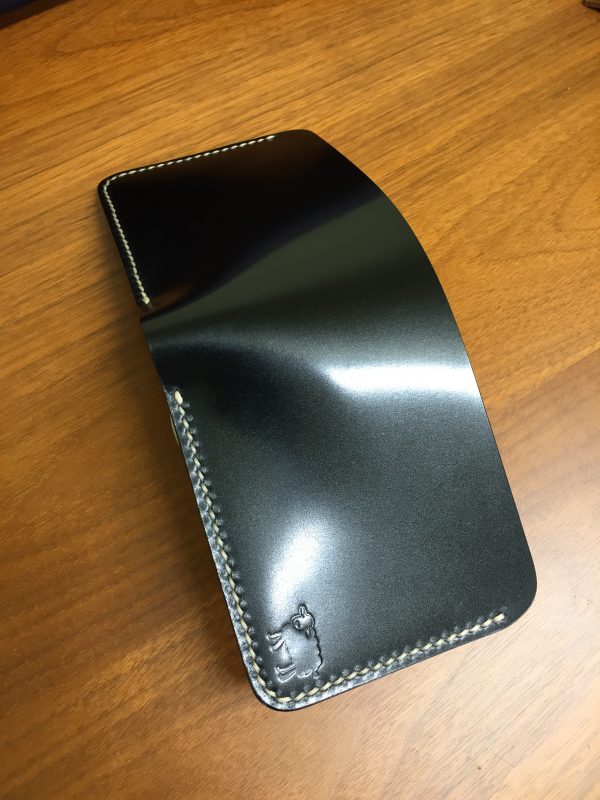 Shinki Hikaku Shell Cordovan Leather Wallet - Black - Image 3