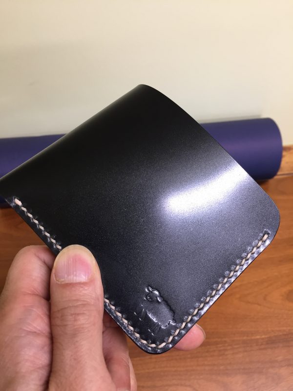 Shinki Hikaku Shell Cordovan Leather Wallet - Black