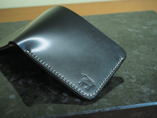 Shinki Hikaku Shell Cordovan Leather Wallet - Black - Image 5