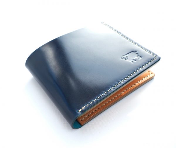 Shinki Hikaku Shell Cordovan Wallet Navy Blue - Black Sheep Leather